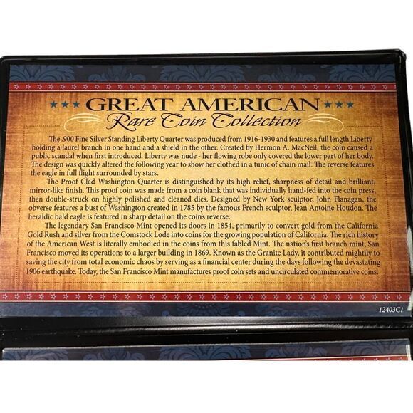 Great American Rare Coin Collection Silver Standing Liberty & Washington Quarter - Picture 4 of 6